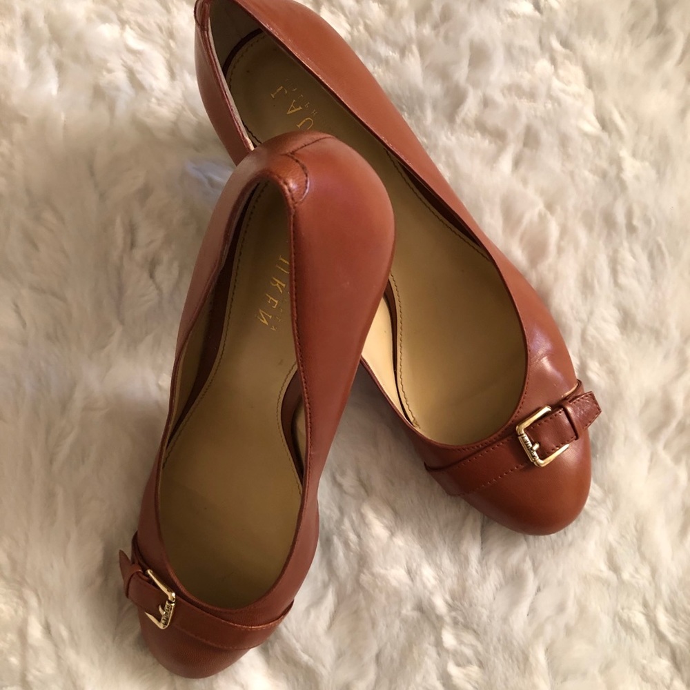 Lauren Ralph Lauren Saffron Buckle Leather Pump 2.75” Heels 10B